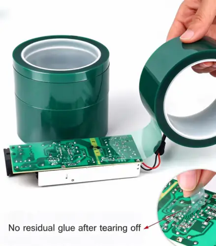 PET Green High Temperature Masking Tape, Silicone Adhesive, Heat Resi