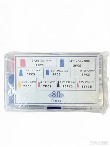 80pcs assorted silicone masking plugs kit with plastic packaging